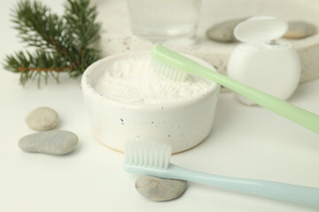 Concept of tooth or oral care, close up
