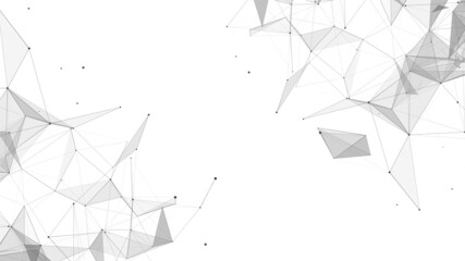 Network connection structure. Digital background with dots and lines. Big data visualization. 3D rendering.