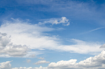 Blue sky and white clouds. Beauty of nature