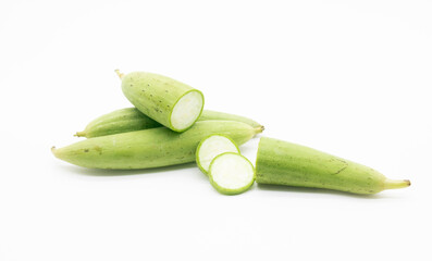 fresh loofah or Sponge Gourd or Vegetable Sponge with slice