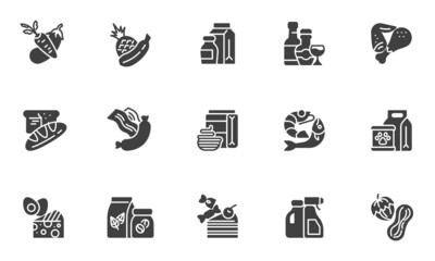 Grocery store vector icons set