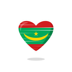 Obraz premium Mauritania flag shaped love illustration