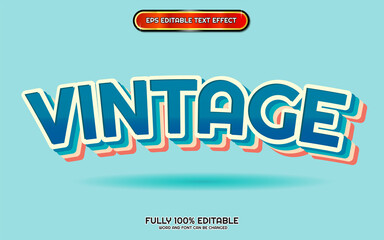 vintage retro cheerful text effect editable headline vector element