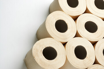 Toilet paper roll on a white background