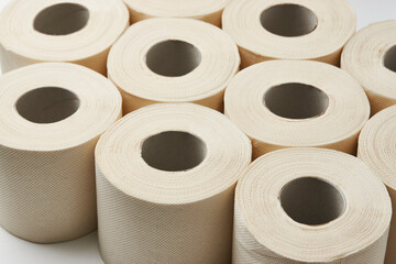 Toilet paper roll on a white background