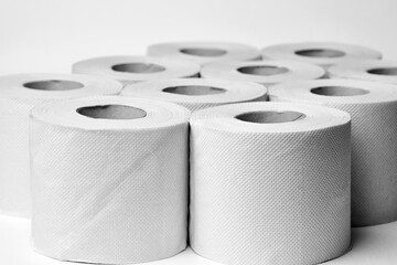 Toilet paper roll on a white background