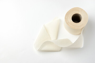 Toilet paper roll on a white background