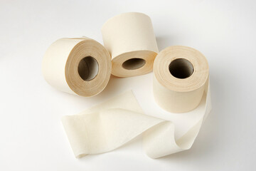 Toilet paper roll on a white background