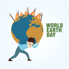 Happy Earth Day Vector. April 22. Holiday concept. Templates for backgrounds, banners, cards, posters with captions, social media stories. simple and elegant design