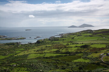 Green coast of Ireland on the Ring of Kerry
