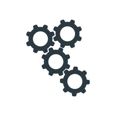 gear icon set vector. flat shape, interconnected