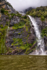 Fels, Wasser, Wasserfall.