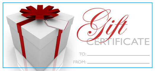 Gift Certificate Blank Template To From Voucher 3d Illustration
