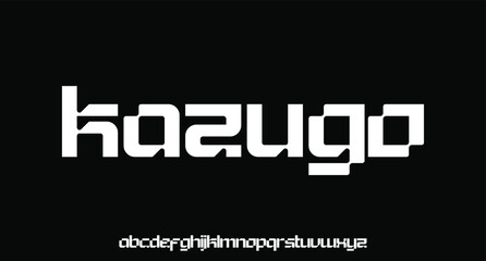 modern geometric futuristic technology unique font
