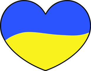 heart with country flag Ukrainian heart Ukrainian flag vector decoration for T-shirt cards Save Ukraine decoration