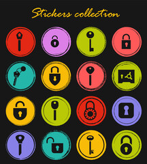 Lock and Key icons set