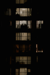 View of apartment at night