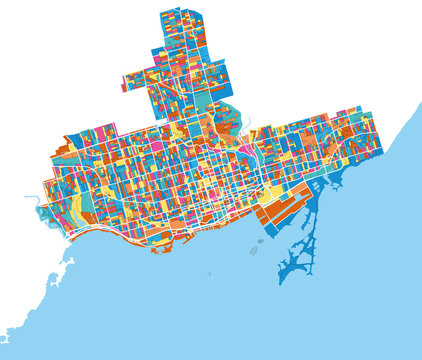 Toronto, Canada colorful high resolution art map
