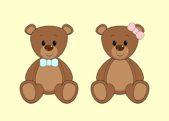 Cartoon teddy bears.