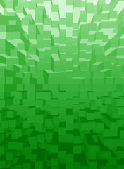 Fototapeta na wymiar Illustration of Gradient Green 3D Cubes for Abstract Background