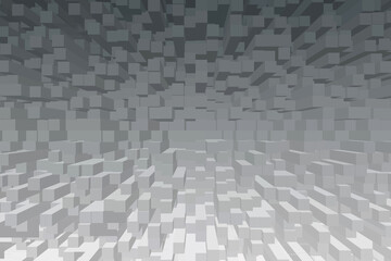 Illustration of Monochrome 3D Cubes in Light and Shadow Abstract Background