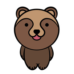 bear cute character. Hand drawn vector illustration