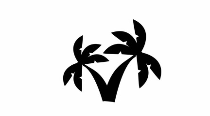 Palm Trees Icon. Vector isolated editable black illustration