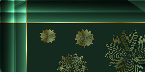 Modern green and gold background vector design