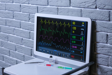 Modern heart rate monitor in hospital