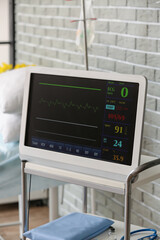 Modern heart rate monitor in hospital