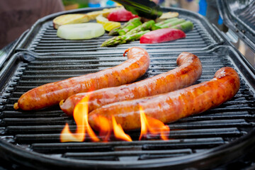 BBQ_ソーセージを焼く