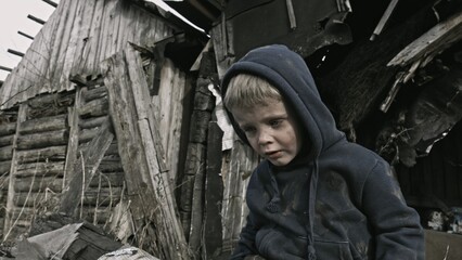  A child is crying in the ruins