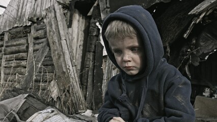  A child is crying in the ruins