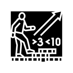 walking inflation glyph icon vector. walking inflation sign. isolated contour symbol black illustration