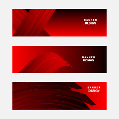 Set of red banner background