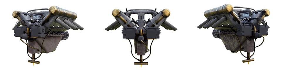 3d illustration of a airplane engine on a white background.