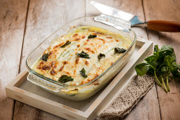 white zucchinis parmigiana vegetarian recipe