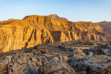 Landscape shot of the mountains in bright day. Nature