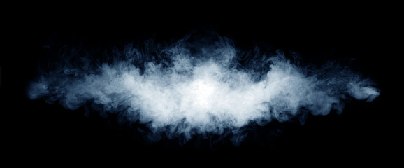 Smoke over black background. Fog or steam texture.