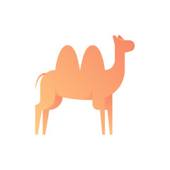 Camel gradient flat icon. Vector illustration.