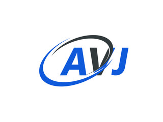 AVJ letter creative modern elegant swoosh logo design