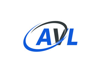 AVL letter creative modern elegant swoosh logo design