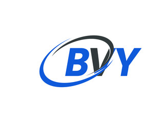 BVY letter creative modern elegant swoosh logo design