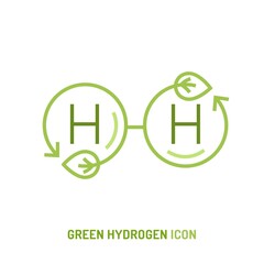 Green hydrogen production symbol. Editable vector illustration