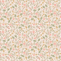 Blooming meadow pattern. Ditsy style. A Pattern for print, wallpaper, fabric, cushion, bedding, and much more