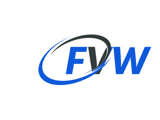 FVW letter creative modern elegant swoosh logo design
