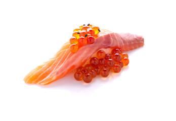 Overflowing sushi, salmon, Japanese food