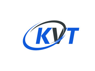 KVT letter creative modern elegant swoosh logo design