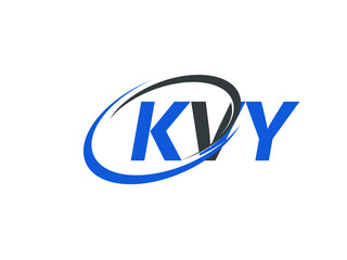 KVY letter creative modern elegant swoosh logo design