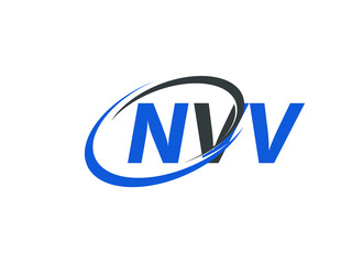 NVV letter creative modern elegant swoosh logo design